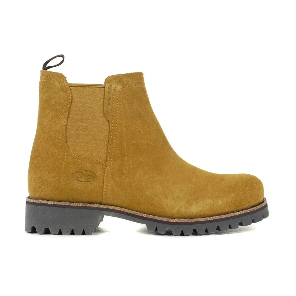 Chaco Fields Chelsea Boots Women Sz 8 Mustard Brown Pull‎ On Ankle Waterproof
